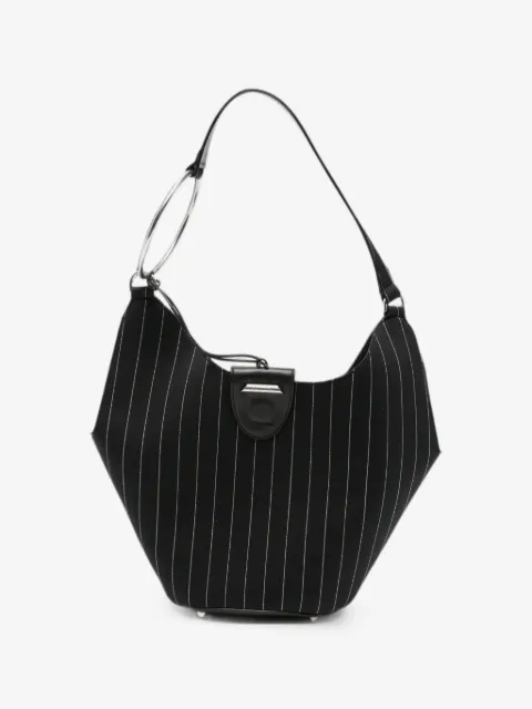 DONDUP pinstripe-pattern ring-handle tote bag