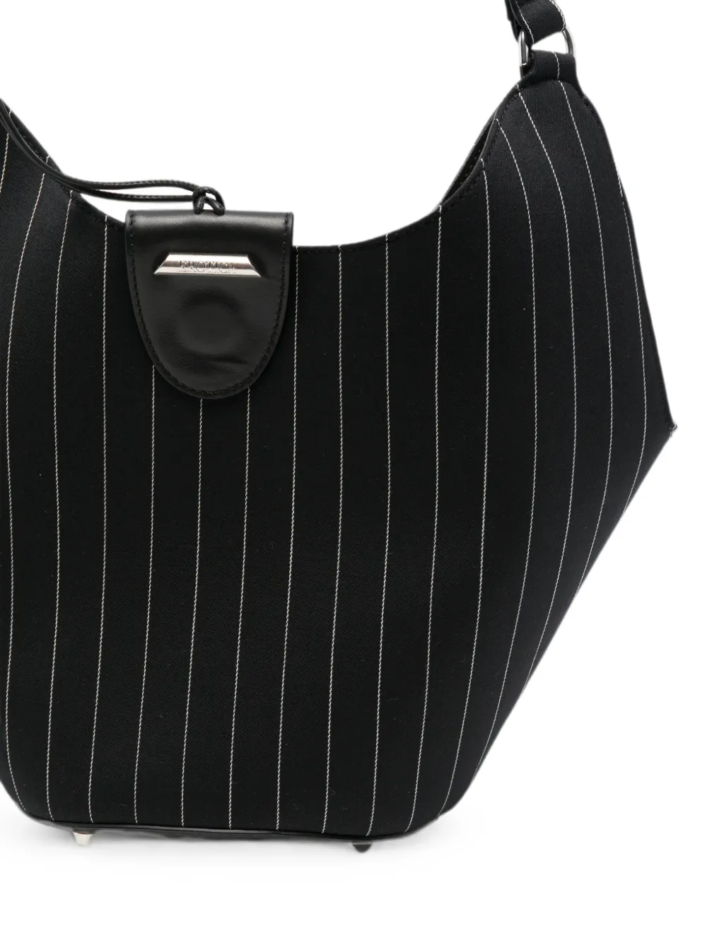 DONDUP Shopper met krijtstreep en handvat Zwart