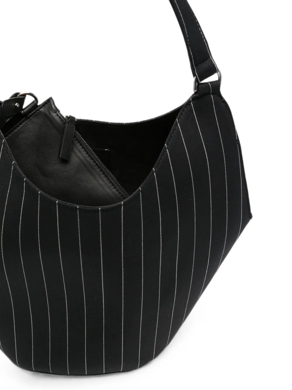 DONDUP Shopper met krijtstreep en handvat Zwart