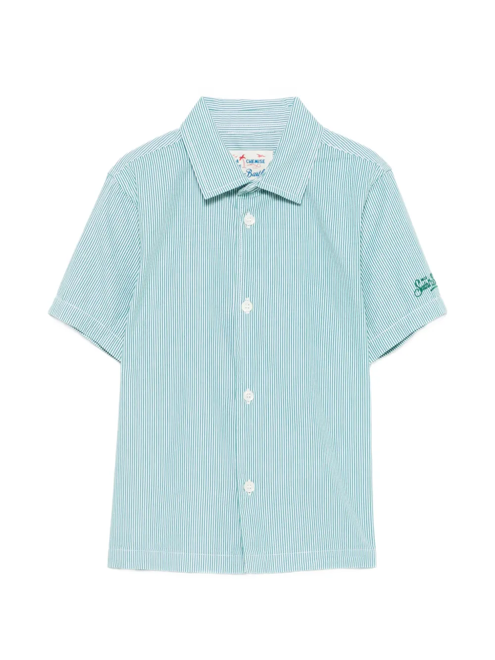 MC2 Saint Barth Kids x Peanuts gestreept overhemd met korte mouwen Blauw