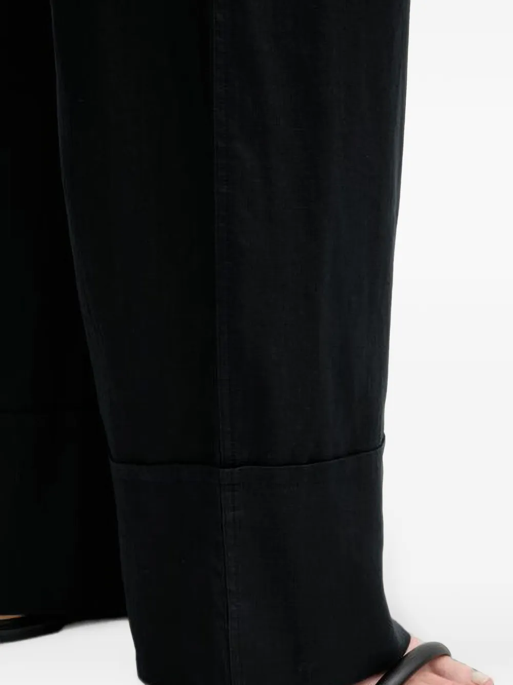 Benetton Broek met trekkoordtaille Zwart
