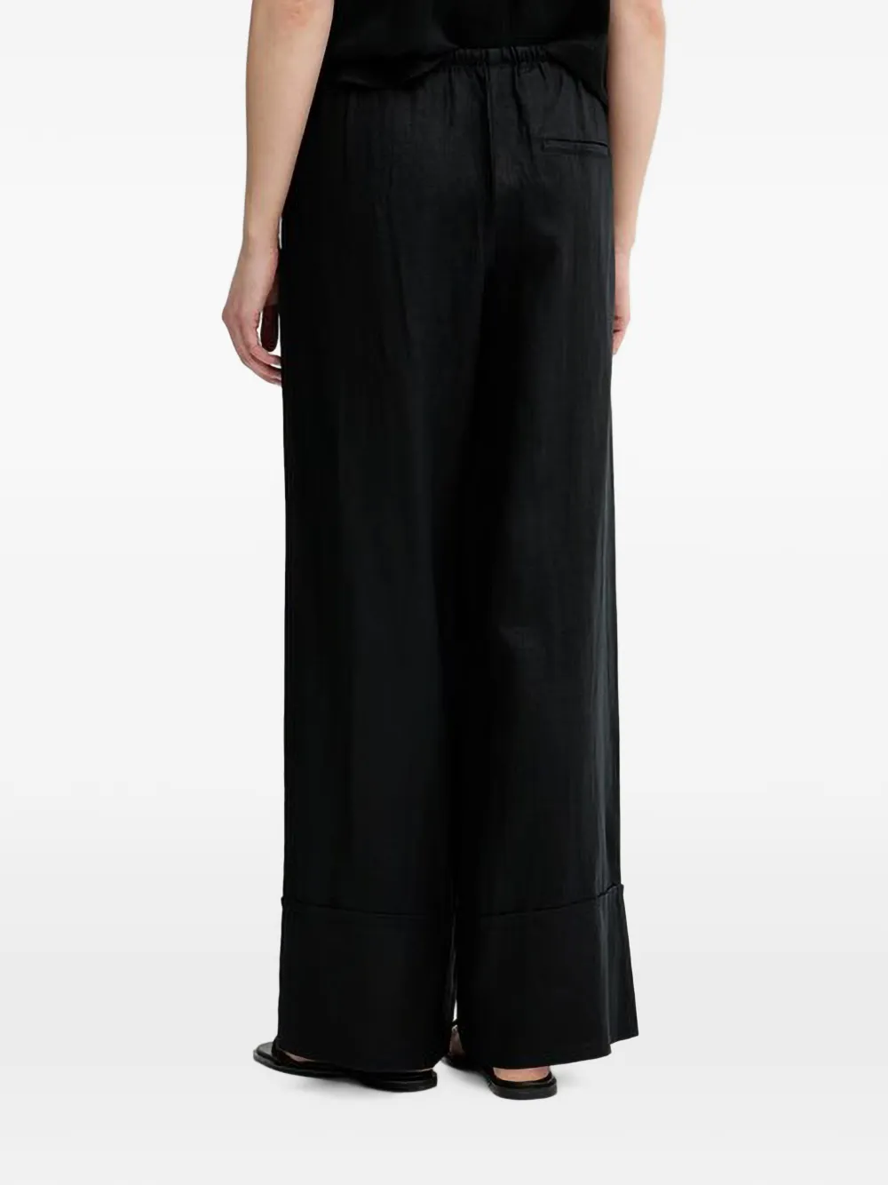 Benetton Broek met trekkoordtaille Zwart