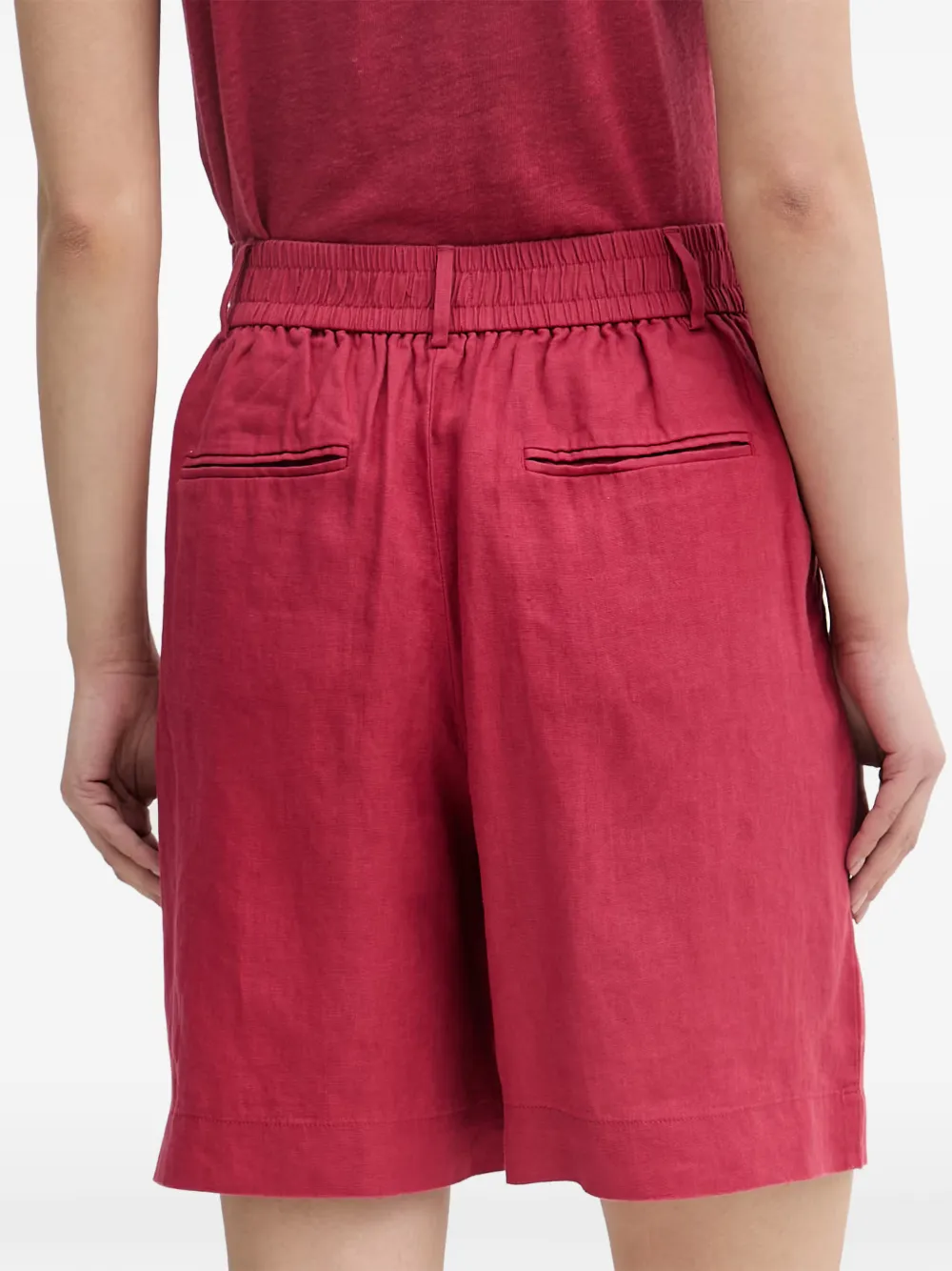 Benetton Geplooide shorts met elastische taille Rood