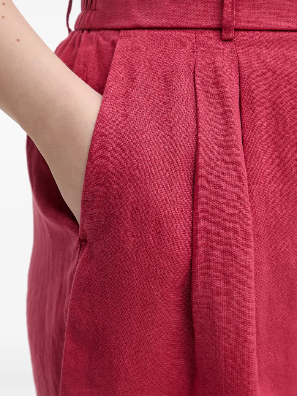 Benetton Geplooide shorts met elastische taille Rood