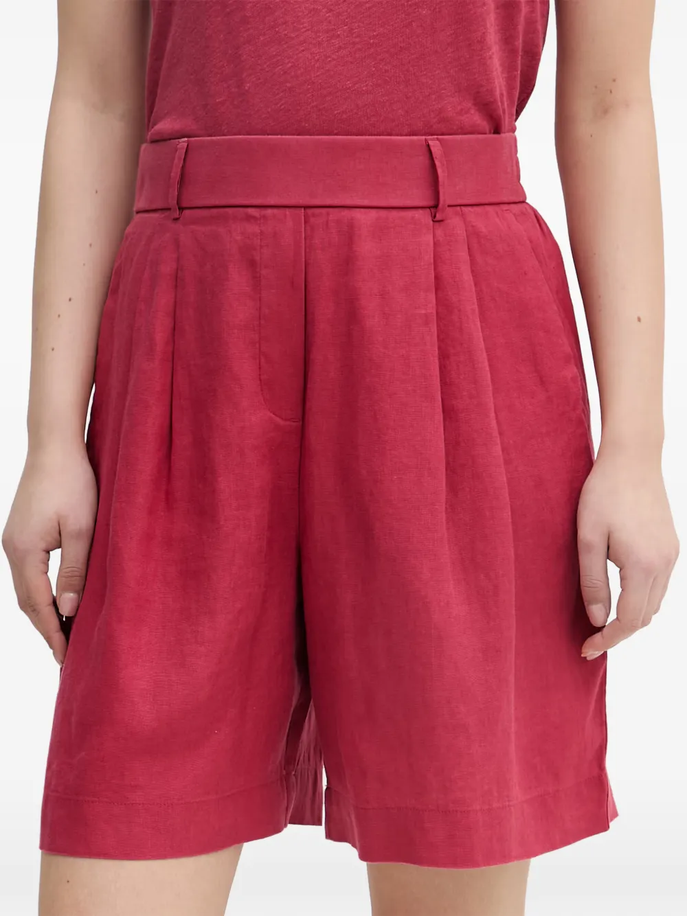 Benetton Geplooide shorts met elastische taille Rood