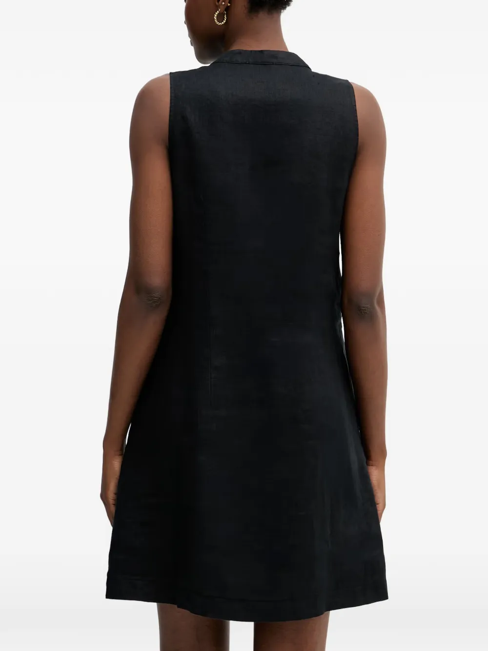 Benetton V-neck sleeveless mini dress Zwart