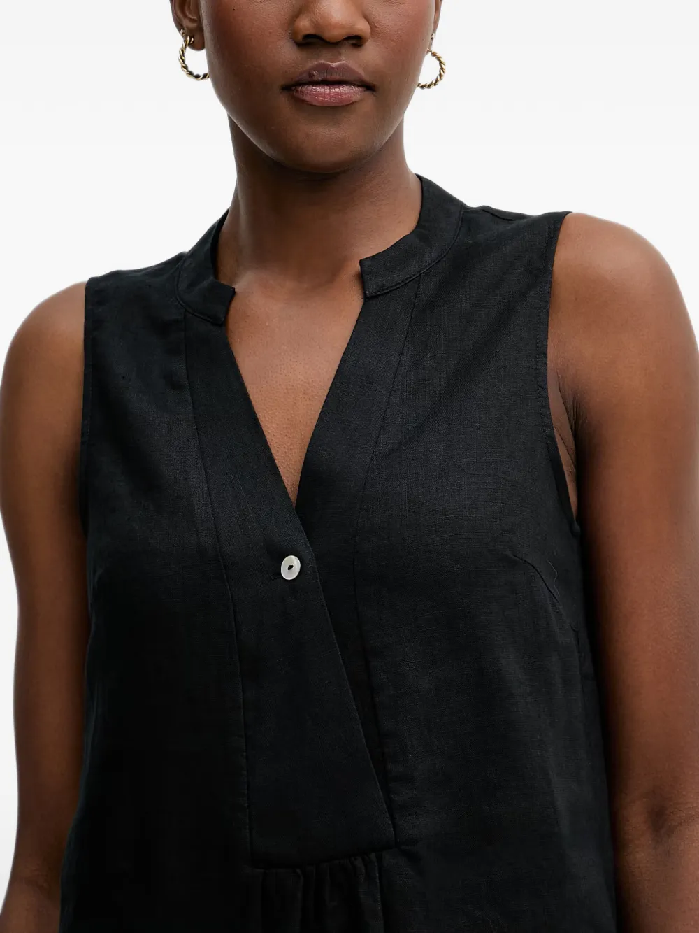 Benetton V-neck sleeveless mini dress Zwart