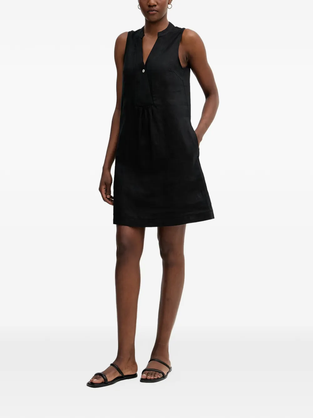 Benetton V-neck sleeveless mini dress Zwart
