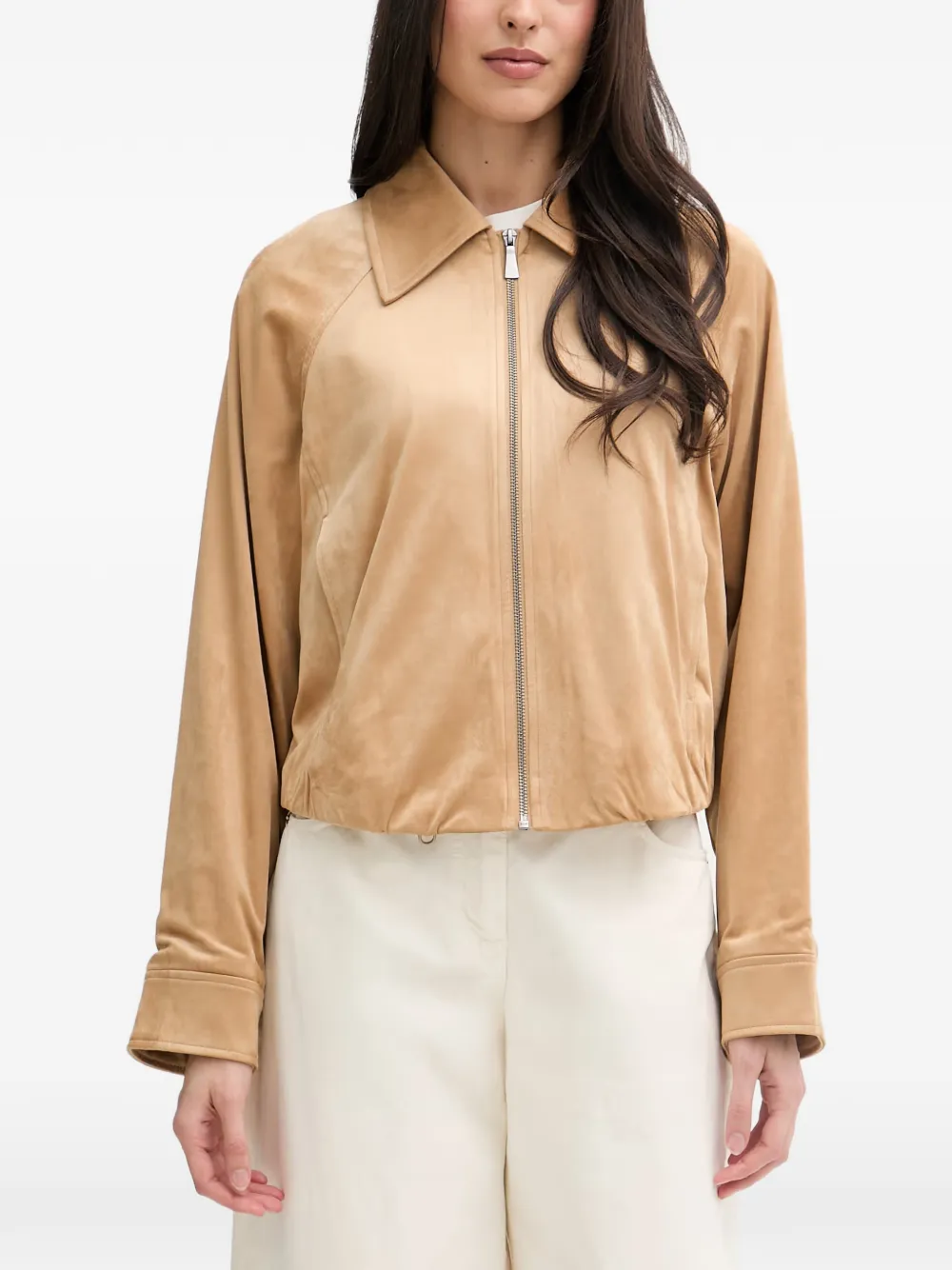 Benetton zip-up raglan-sleeve jacket - Toni neutri