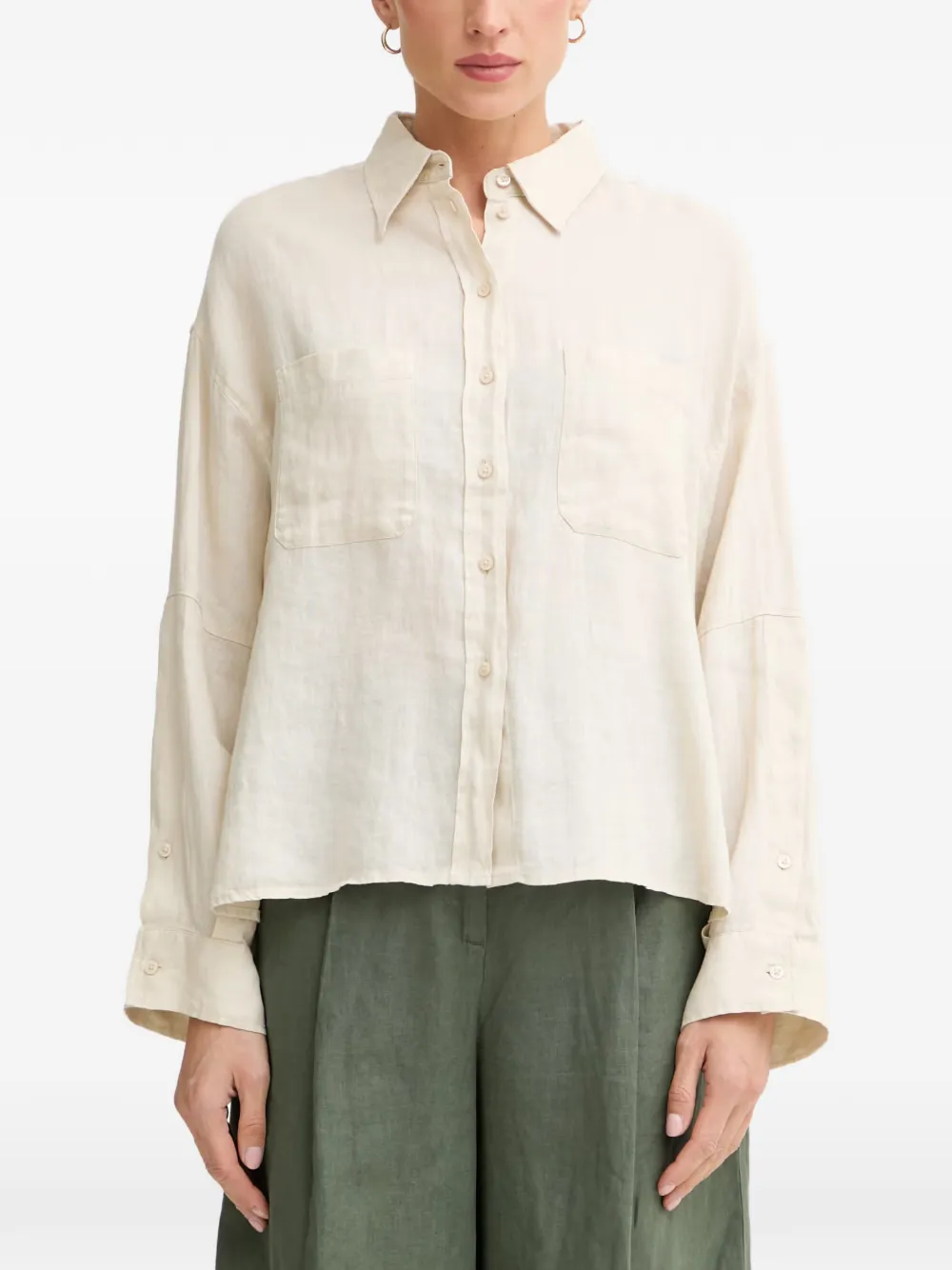 Benetton Patch-pocket Shirt In Neutral