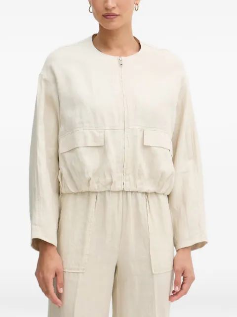 Benetton zip-up elasticated-hem bomber jacket