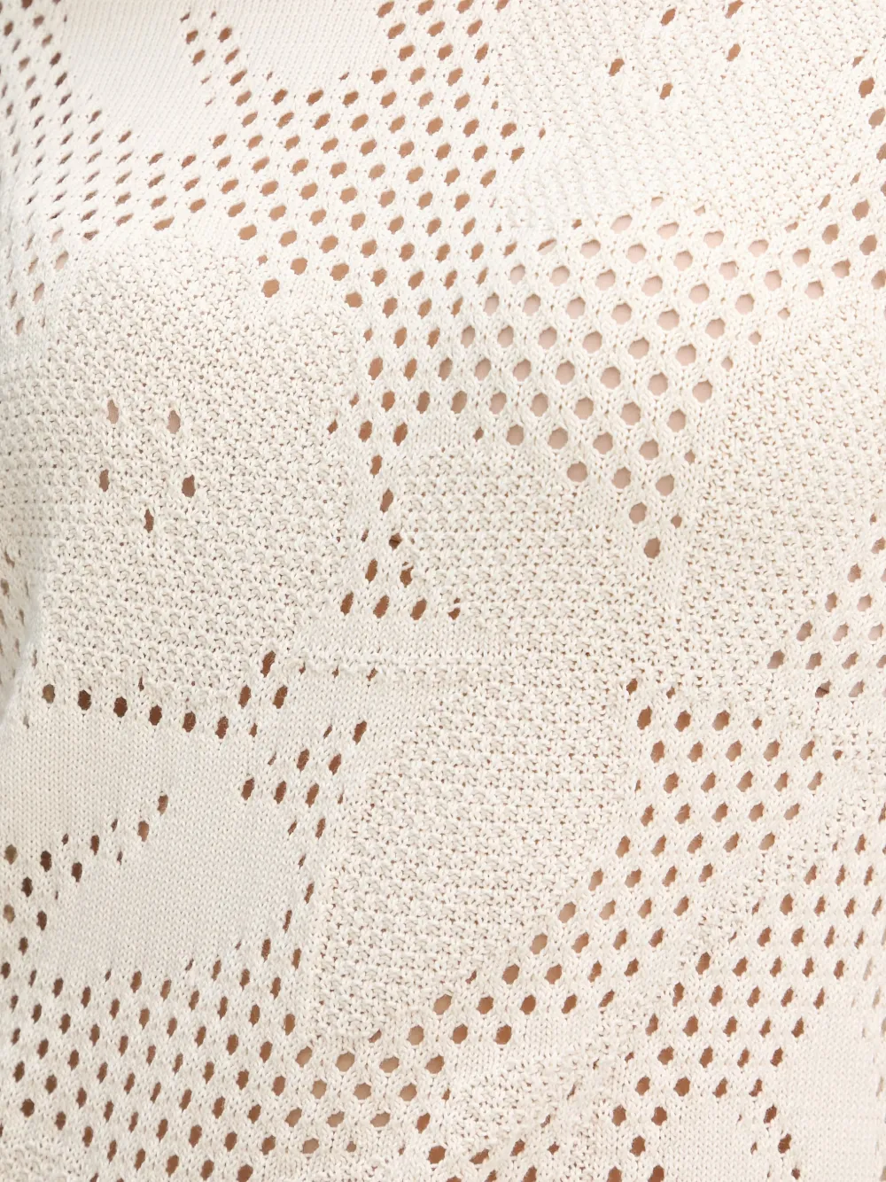 Benetton Opengebreide trui met bloemen-patroon Wit