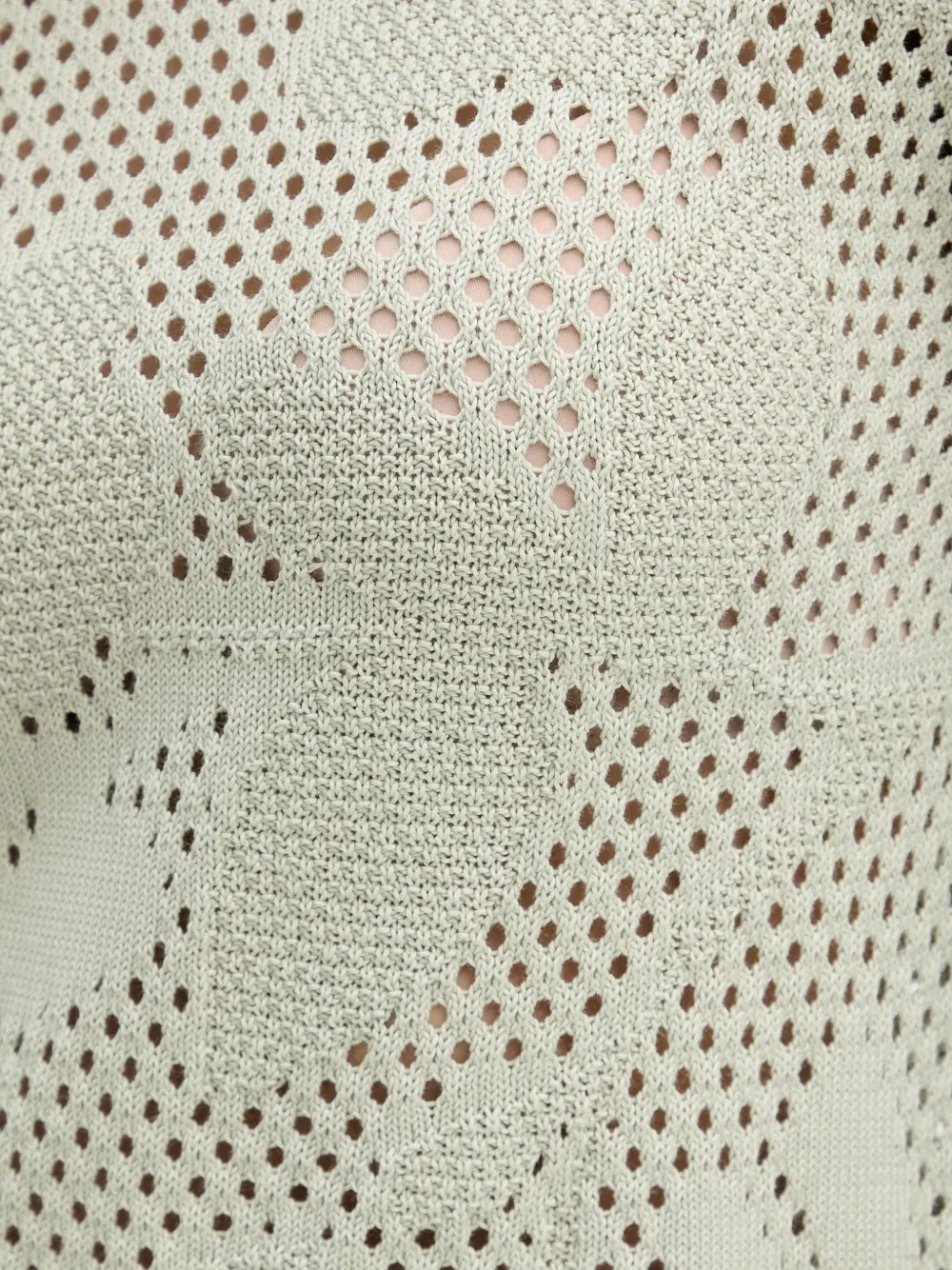 Benetton Gebreide trui met bloemen-intarsia Groen