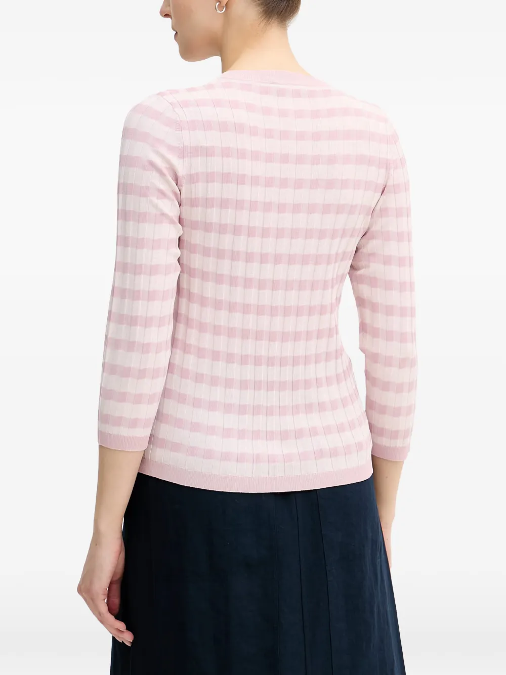 Benetton striped ribbed-knit sweater Roze