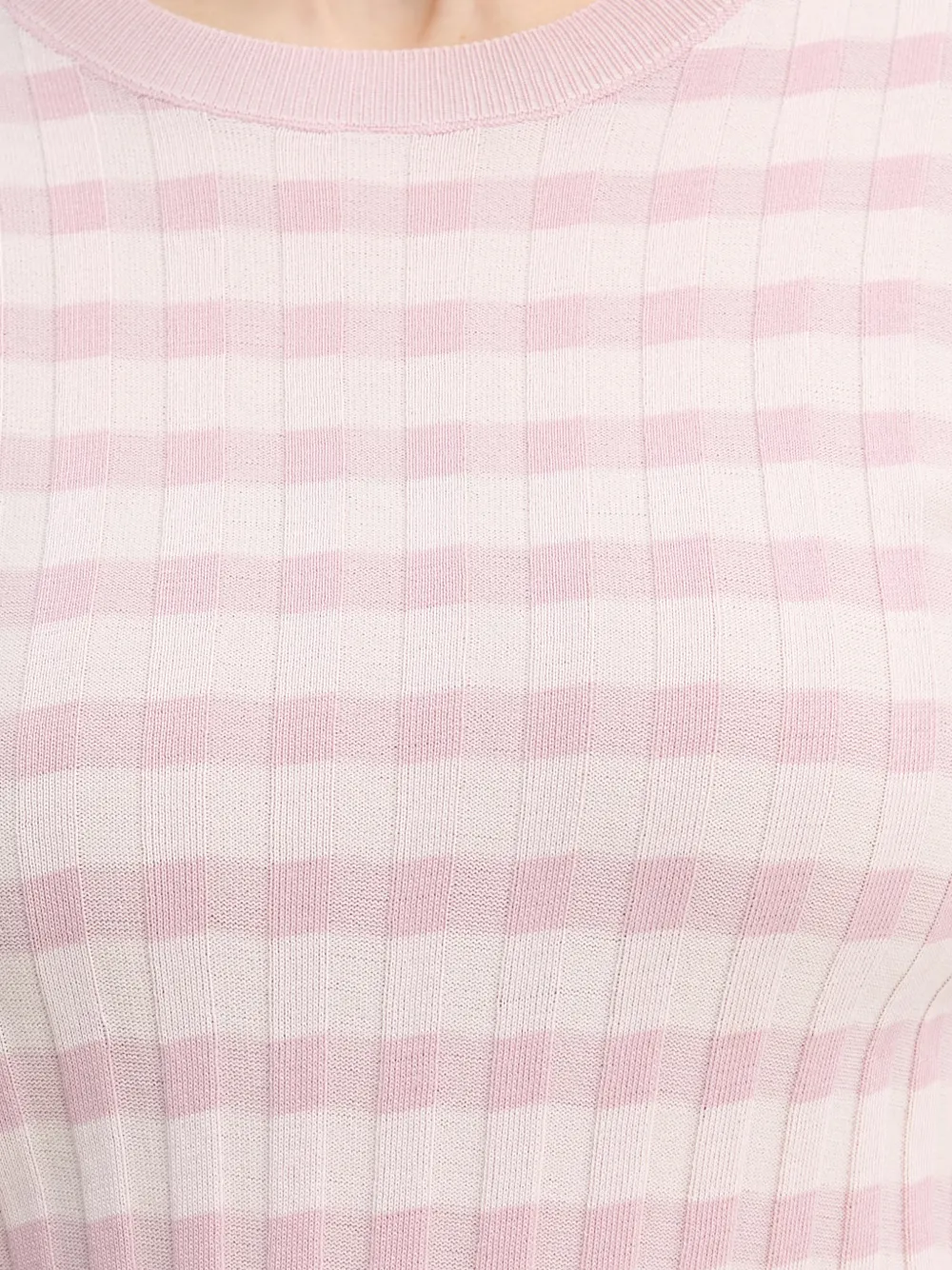 Benetton striped ribbed-knit sweater Roze