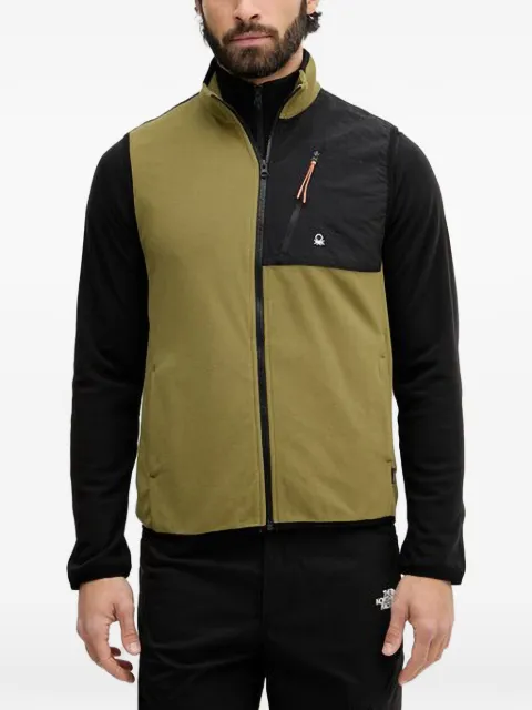 Benetton Polartec two-tone zip-up gilet