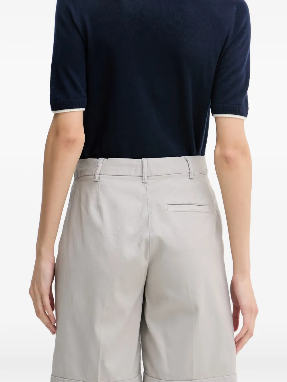 Benetton Turn-up Cuff Shorts In Gold