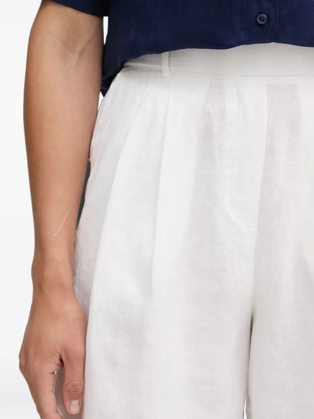 Benetton Elastische shorts met plooien Wit