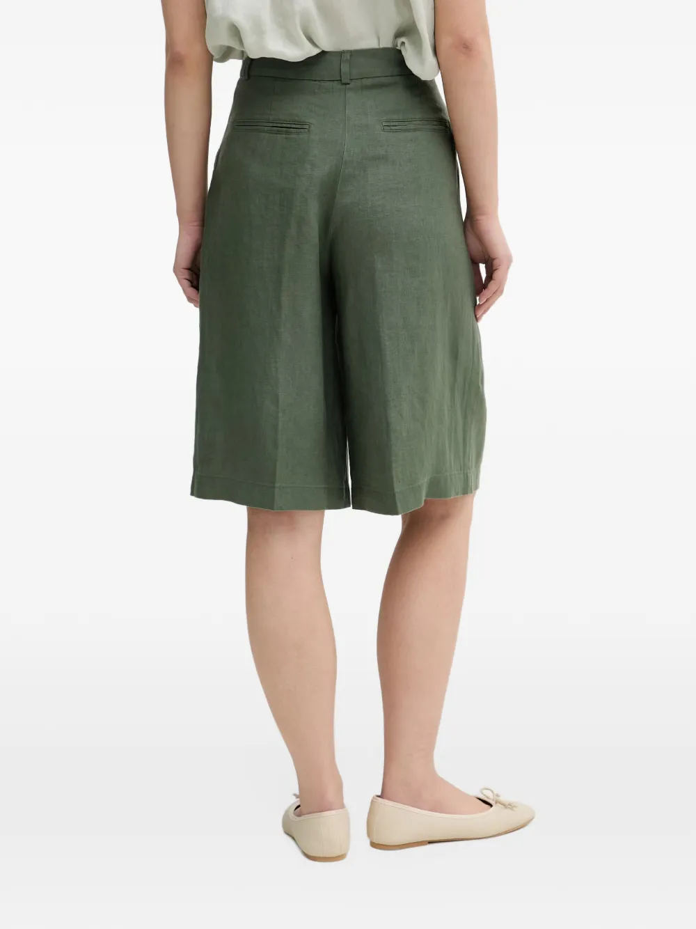 Benetton Geplooide shorts Groen