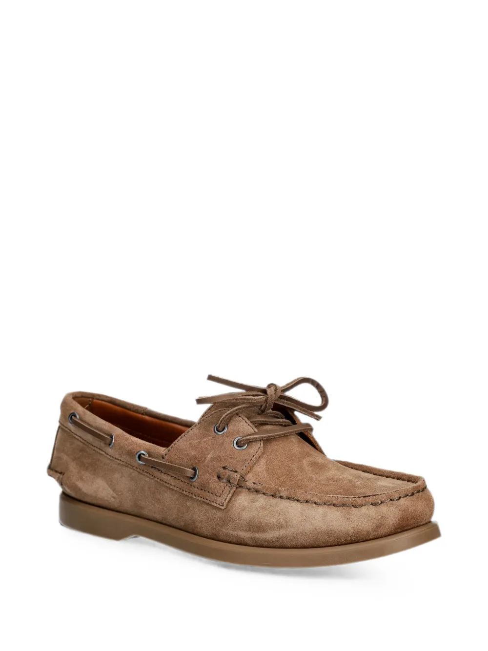 VAGABOND Loui lace-up suede boat shoes Beige