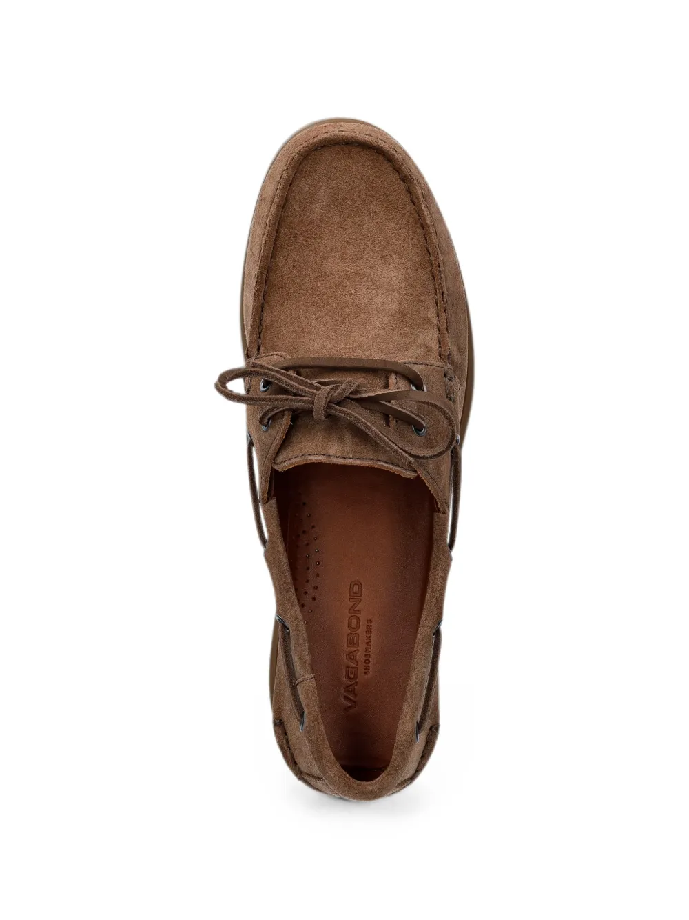 VAGABOND Loui lace-up suede boat shoes Beige