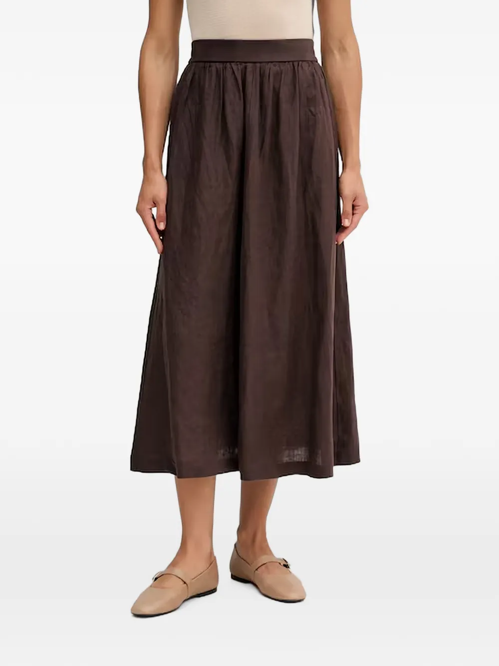 Benetton elasticated-waist midi skirt