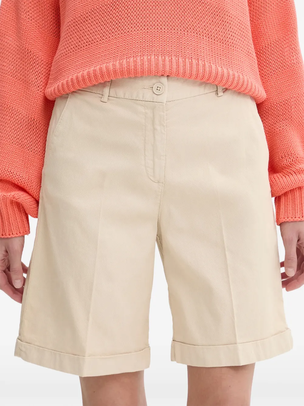 Benetton Shorts met omgeslagen pijpen Beige