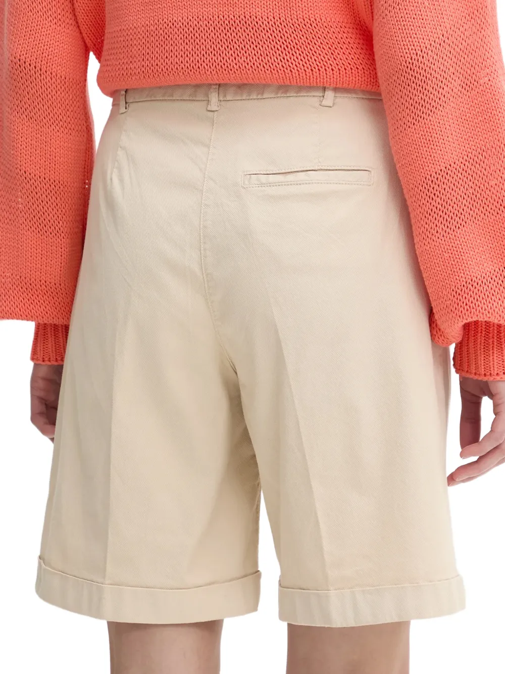 Benetton Shorts met omgeslagen pijpen Beige