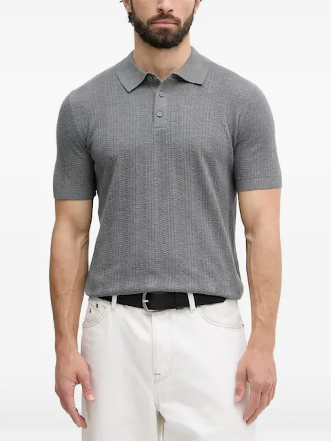 Benetton textured-knit polo shirt