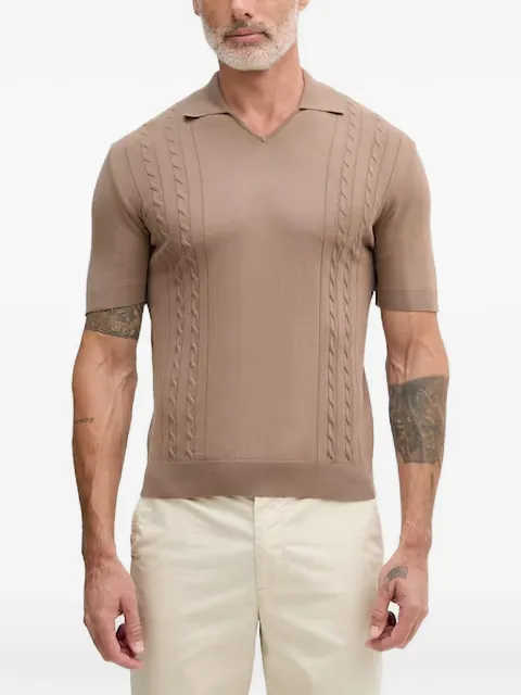 Benetton cable-knit polo shirt