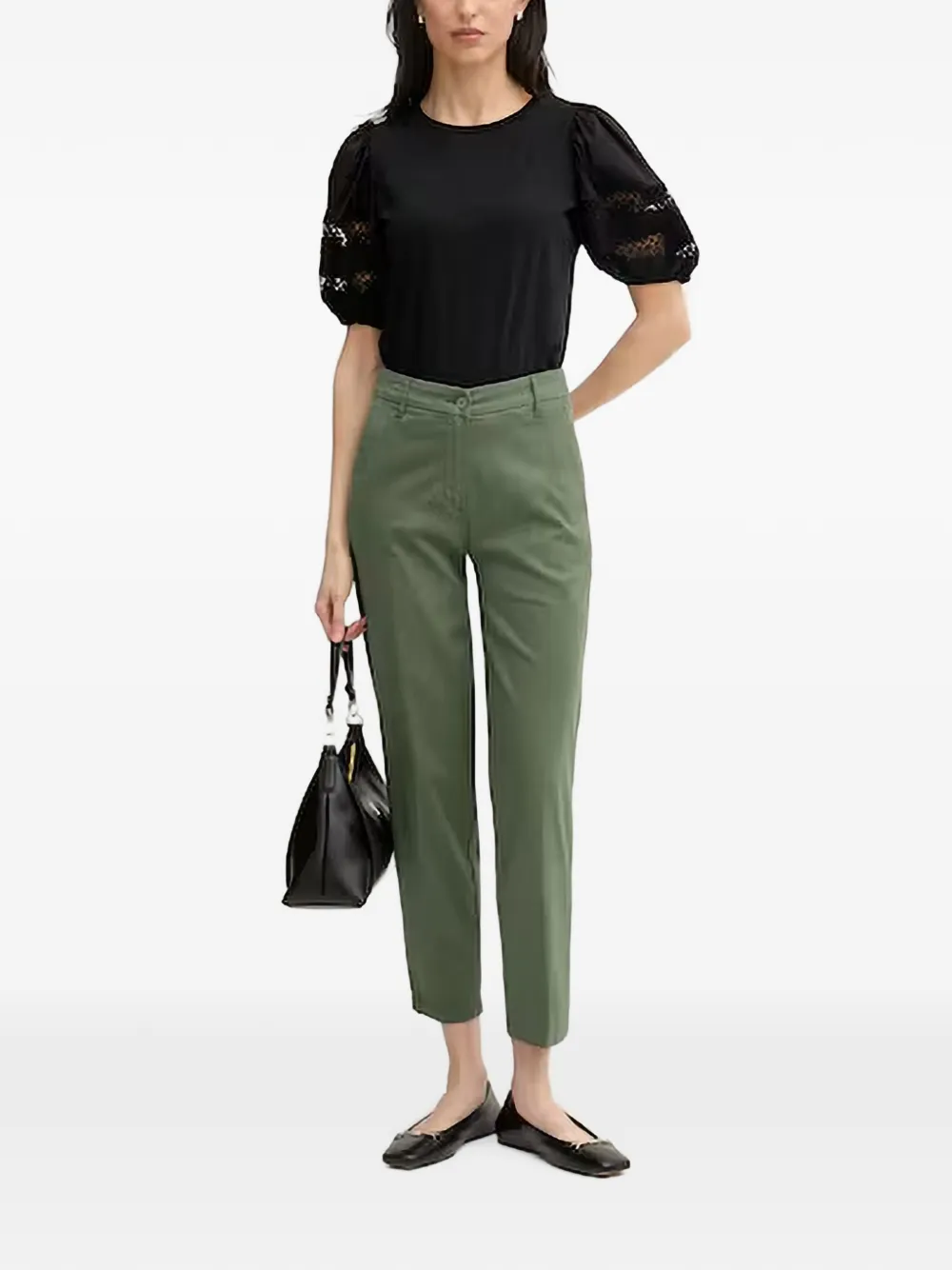 Benetton Cropped broek Groen