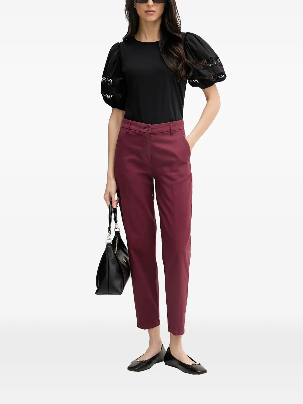 Benetton Straight broek Rood