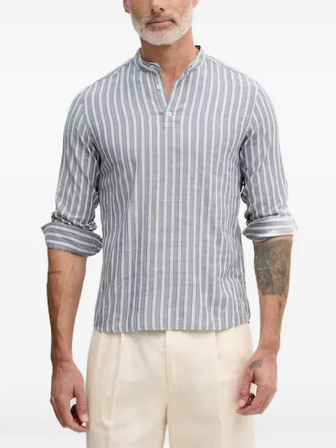Benetton striped band-collar shirt