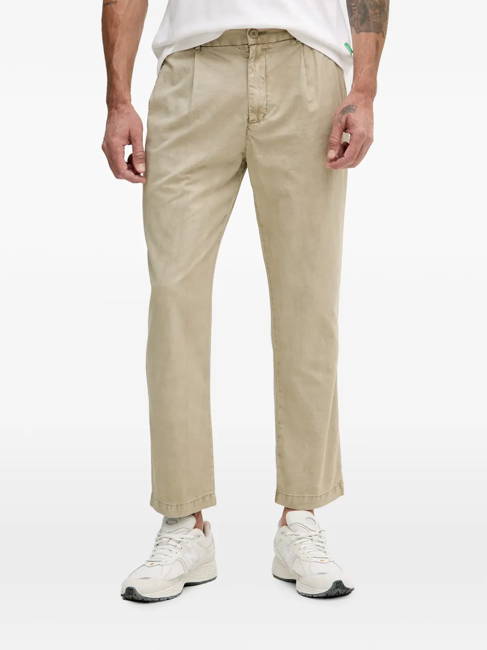 Benetton pleated elasticated-waistband trousers - Tons neutres Benetton pleated elasticated-waistband trousers - Tons neutres