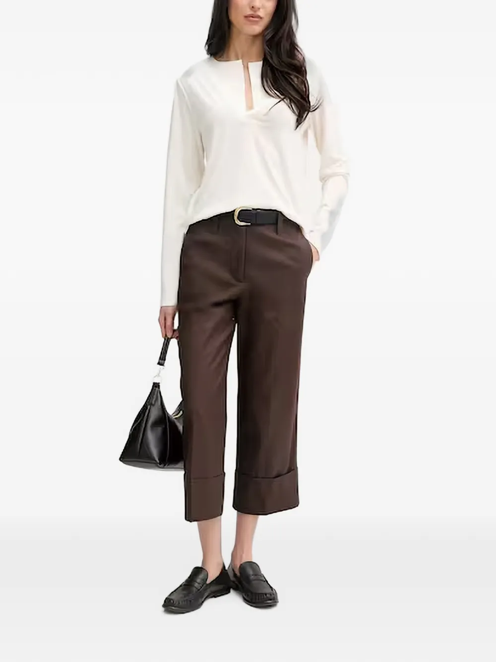 Benetton Cropped broek Bruin