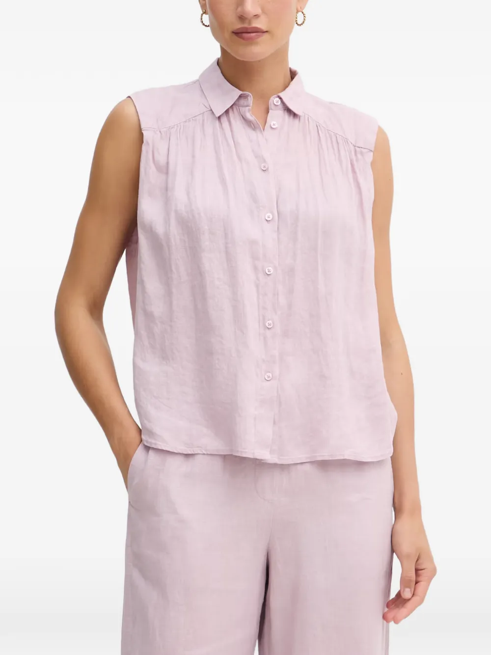 Benetton chemise sans manches à fronces - Rose Benetton chemise sans manches à fronces - Rose