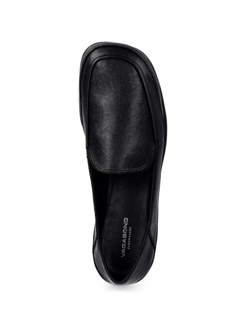 VAGABOND Sammie square-toe leather loafers Zwart