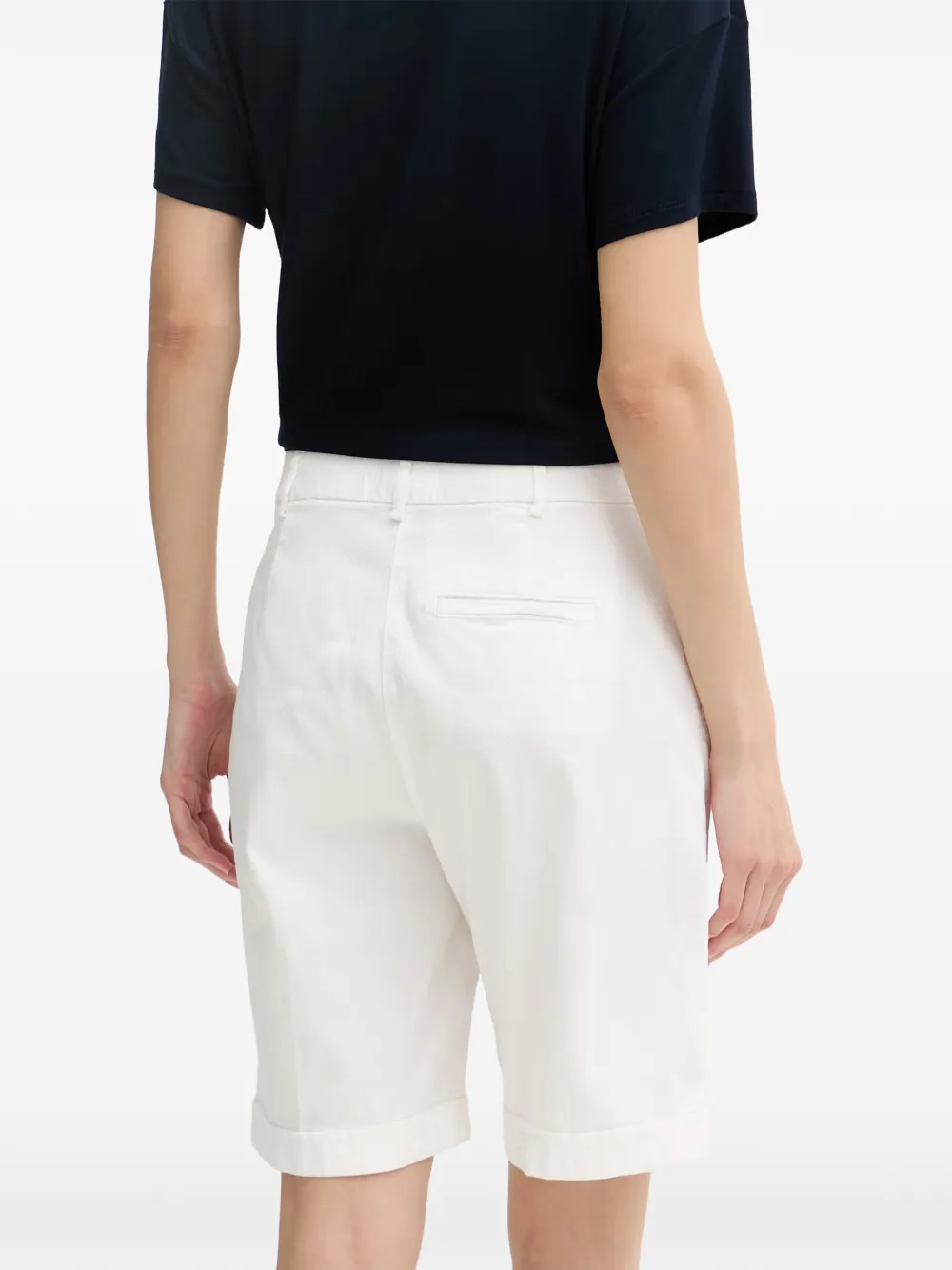 Benetton Geplooide shorts tot halverwege Wit