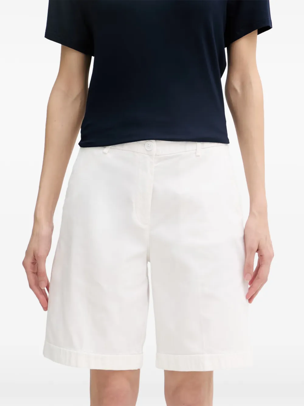Benetton Geplooide shorts tot halverwege Wit
