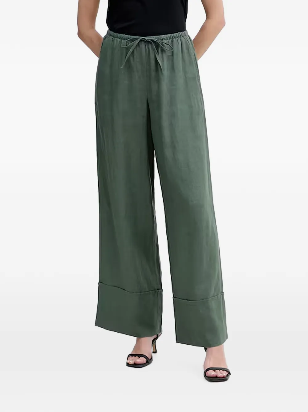 Benetton Broek met wijde pijpen Groen