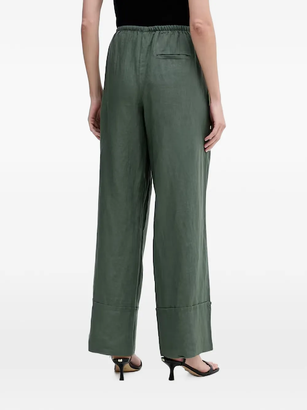 Benetton Broek met wijde pijpen Groen