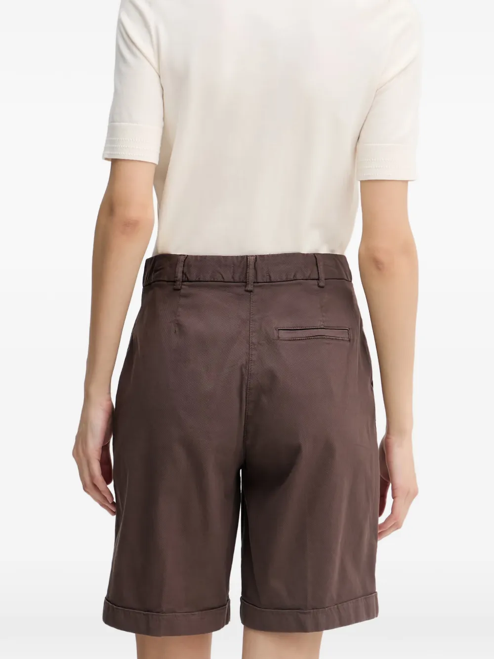 Benetton Turn-up Cuff Shorts In Brown
