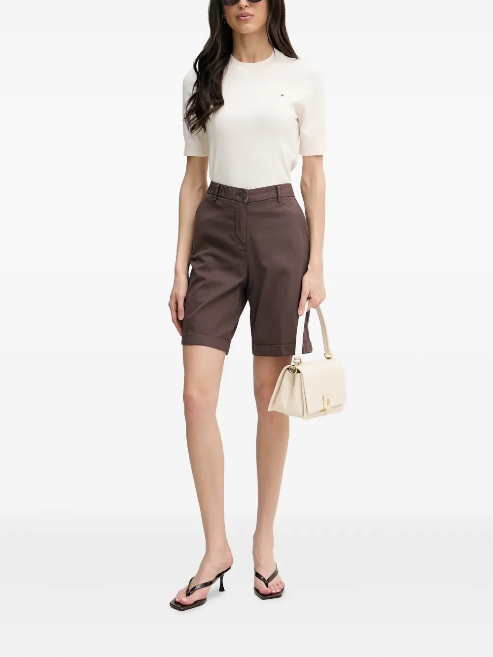 Benetton turn-up cuff shorts - Marron Benetton turn-up cuff shorts - Marron