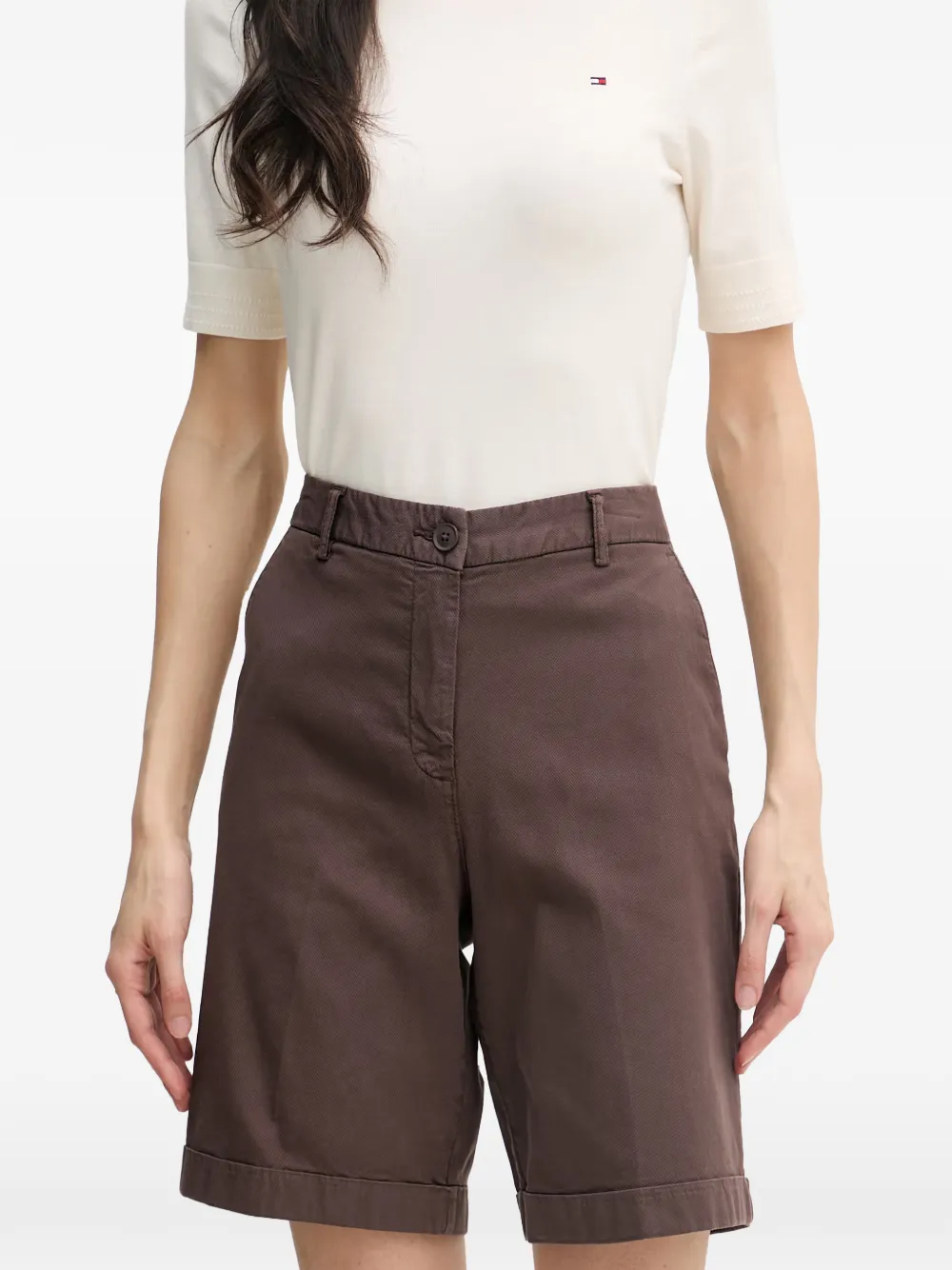 Benetton Shorts met omgeslagen pijpen Bruin
