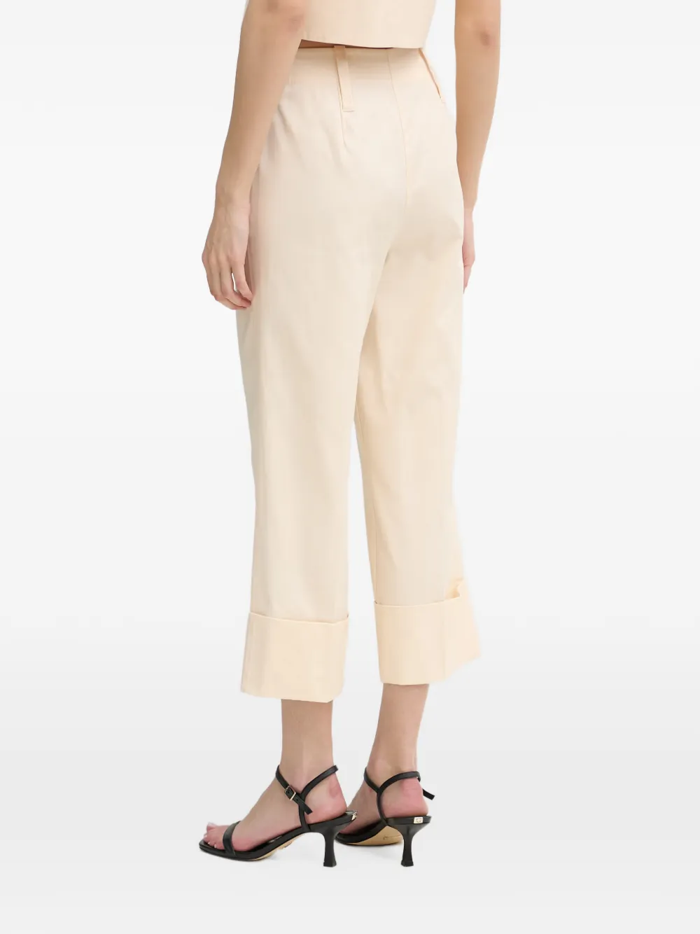 Benetton Broek met omgeslagen pijpen Beige
