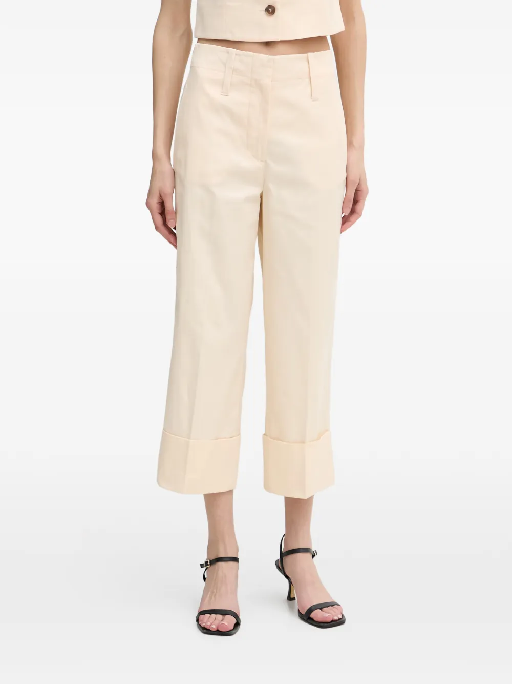 Benetton pantalon à ourlet retroussé - Tons neutres Benetton pantalon à ourlet retroussé - Tons neutres