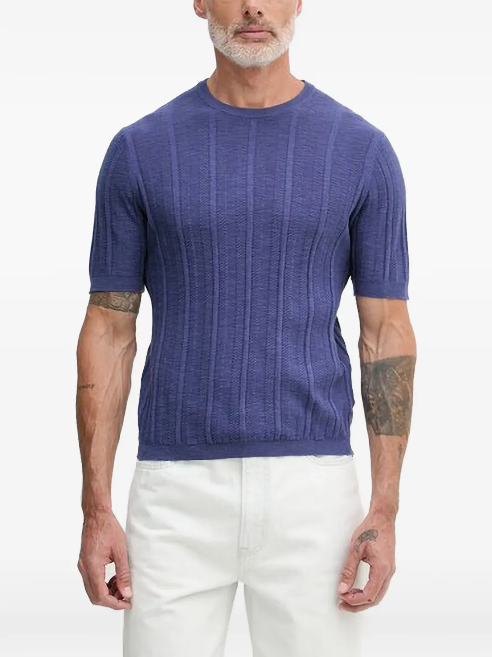 Benetton リブニット Tシャツ | ブルー | Image 1