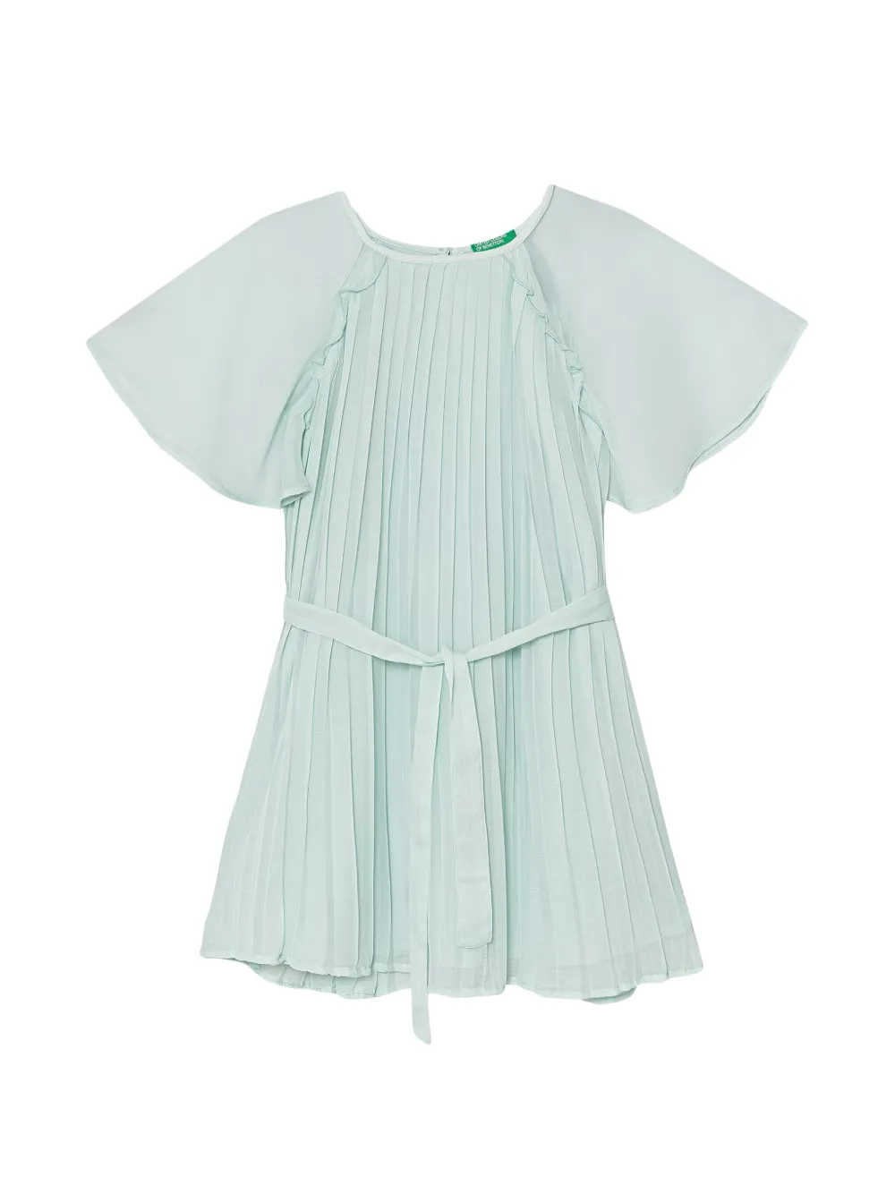 Benetton pleated flutter-sleeve dress - Vert Benetton pleated flutter-sleeve dress - Vert