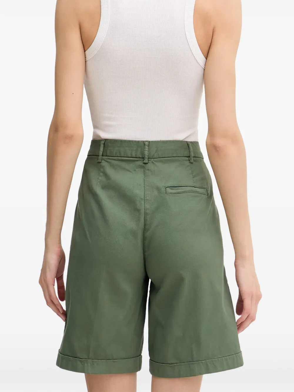 Benetton Shorts met omgeslagen pijpen Groen