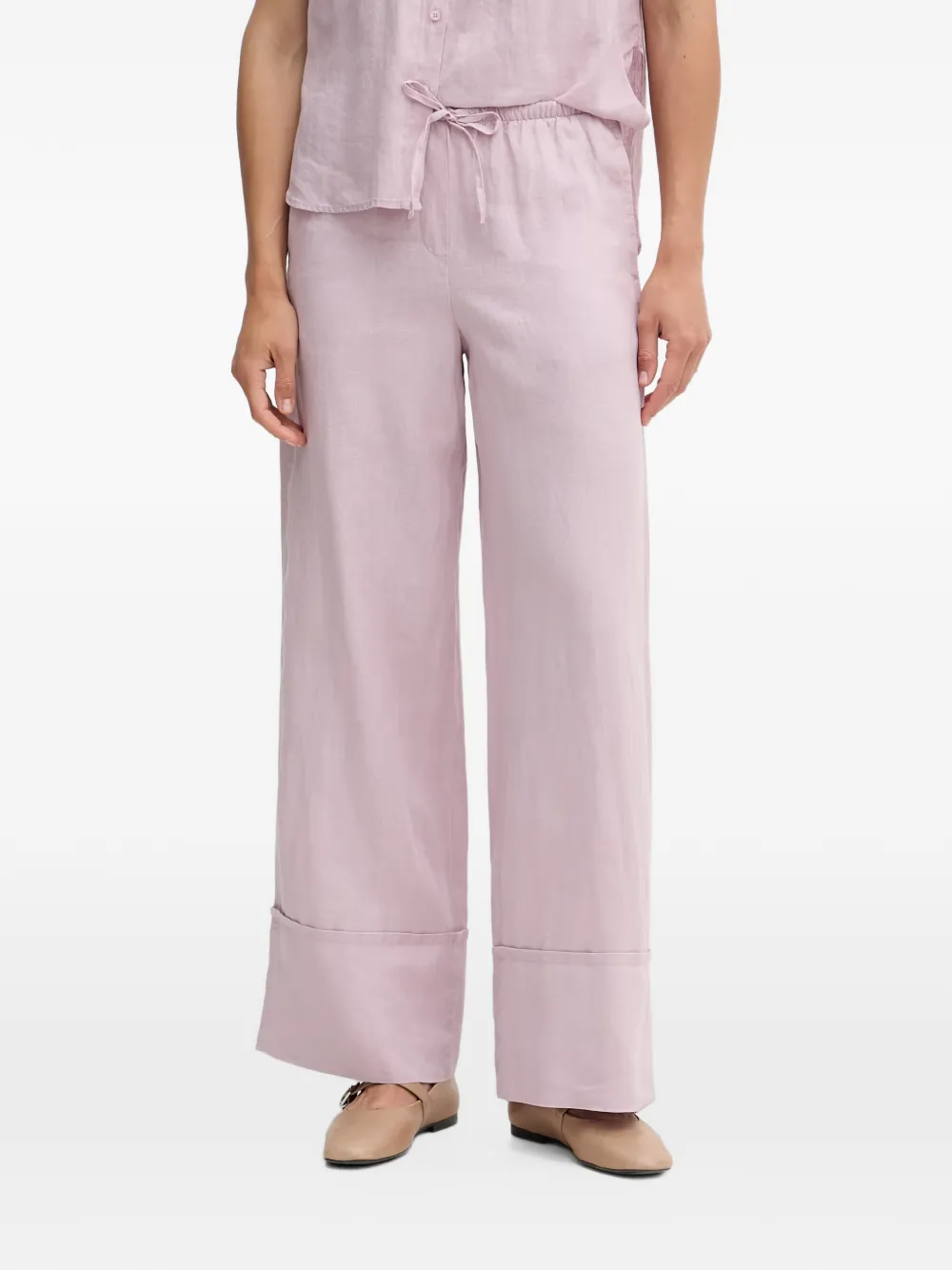 Benetton Pantaloni a palazzo con coulisse - Rosa